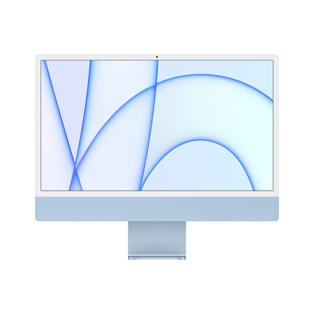 Apple iMac 24英寸 4.5K屏 八核M1芯片(8核圖形處理器) 16G 512G SSD 一體式電腦主機 藍色 Z12X【定制機】
