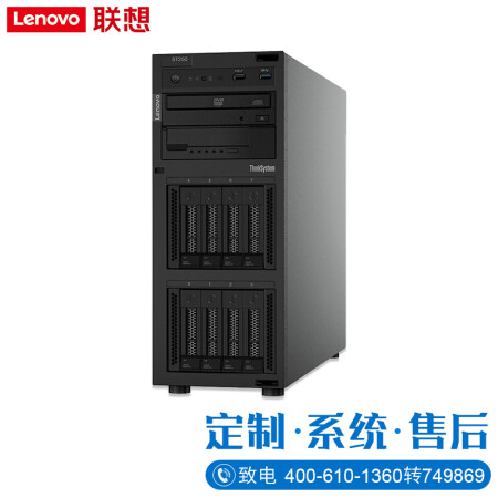 联想（Lenovo）ST258/250 低音塔式服务器台式机办公电脑主机 定制 至强 E2224G 四核 3.5GHz 64G内存丨480G+6*10T硬盘