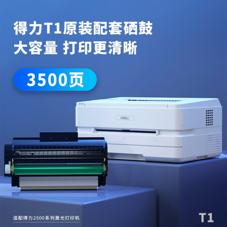 deli 黑白激光打印机 作业资料办公家用 微信无线打印 自动双面打印P2500DW