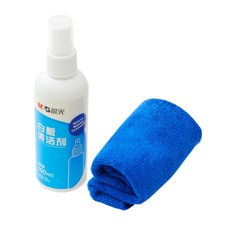 晨光(M&G)文具会议白板清洁套装 100ml白板清洁剂(黑板/绿板通用)+白板擦布 白板配件ASC99365 单套