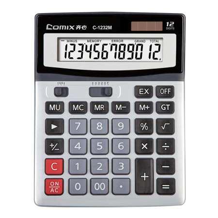 齐心（COMIX）计算器 大台 C-1232M 银色 单个 Z