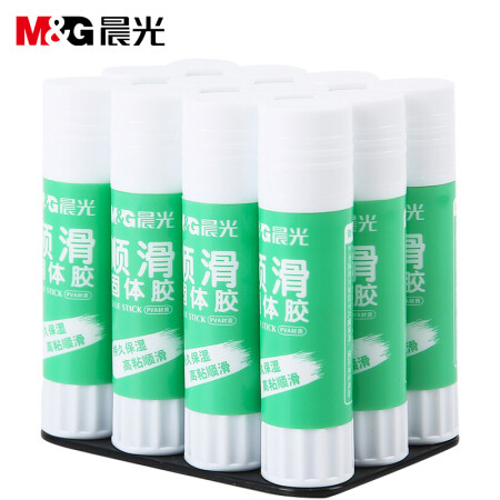 晨光(M&G)文具15g顺滑强黏性固体胶 PVA胶棒 学生手工固体黏胶 12个/盒ASGN7103