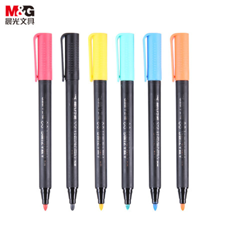 晨光(M&G)文具6色粉彩笔 学生重点标记记号笔 奇妙动物在这里系列涂鸦笔绘画笔 6支/盒APMT3303