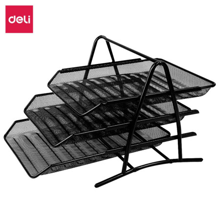 得力9181文件籃(黑)(1只)