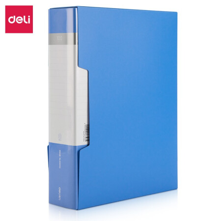 得力 5007es 1個(gè) A4資料冊(cè) 透明活頁試卷夾 文件夾 插頁袋 藍(lán)色 100頁資料冊(cè)