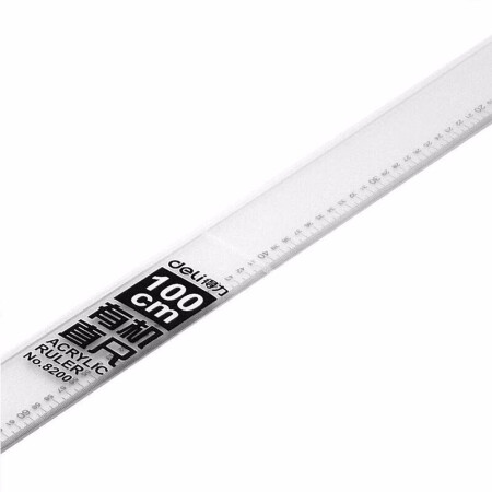 得力（deli）直尺1米直尺有机直尺长尺工程测量塑料尺 8200(100cm)直尺 1把