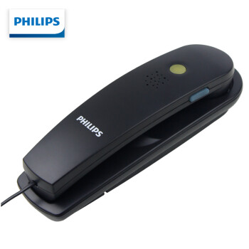 飞利浦(PHILIPS）电话机座机 固定电话 办公家用 壁挂机 桌壁两用 免电池  一键拨号TD2801黑色 一年质保